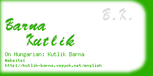 barna kutlik business card